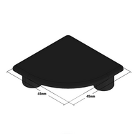 60-120-1 MODULAR SOLUTIONS POLYAMIDE PART END CAP 45MM X 45MM ROUND CORNER BLACK